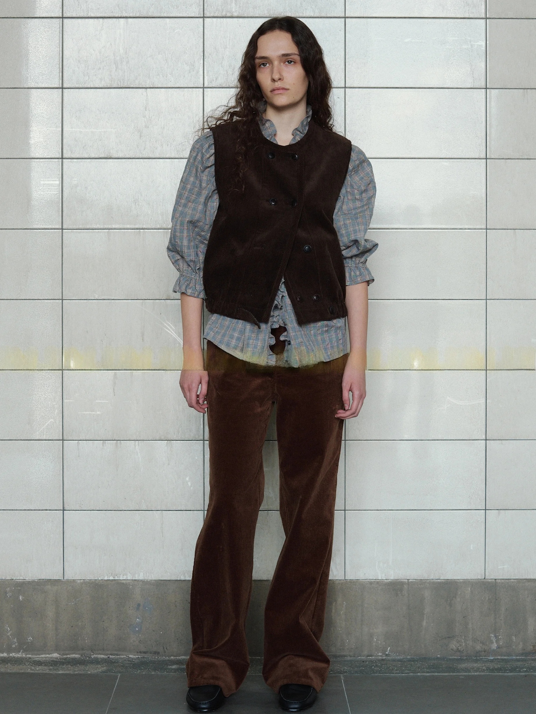 

Жилет UmViaplain Early Spring Vintage с двойной застежкой, круглой горловиной, из вельвета, для женщин, для повседневной носки, из чистого хлопка...