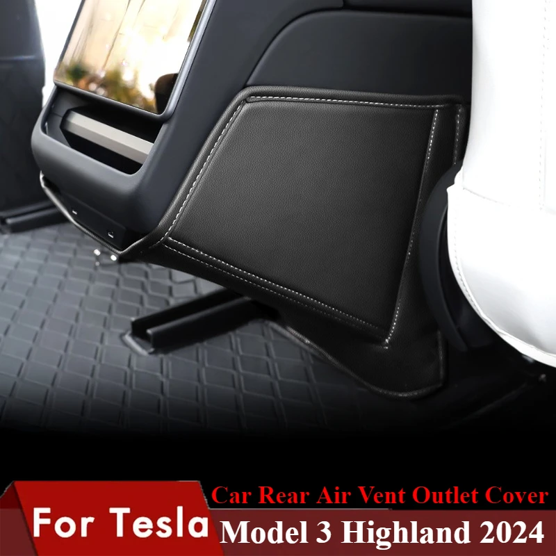 

Car Rear Air Vent Outlet Cover for Tesla Model 3 Highland 2024 Conditioning Lower Armrest Protective Anti Kick Pad Accessories