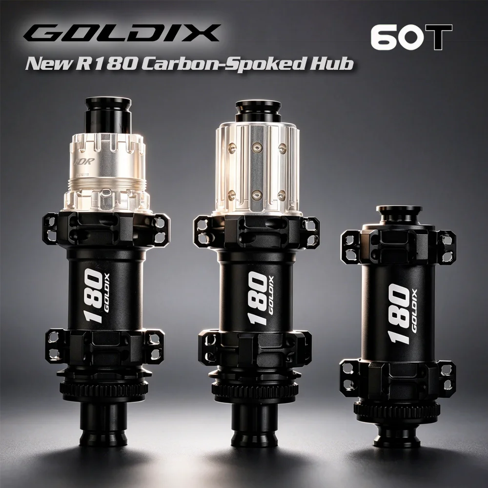 GOLDIX R180 Carbon Spoke Road Bike Hub 20/24 Holes Center Lock Disc Brake Gravel Bike hub 60T Ratchet for XDR HG flywheel