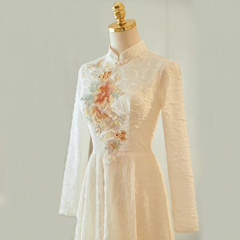 Robe de demoiselle d'honneur chinoise, Cheongsam de printemps, groupe de réglage de mariage