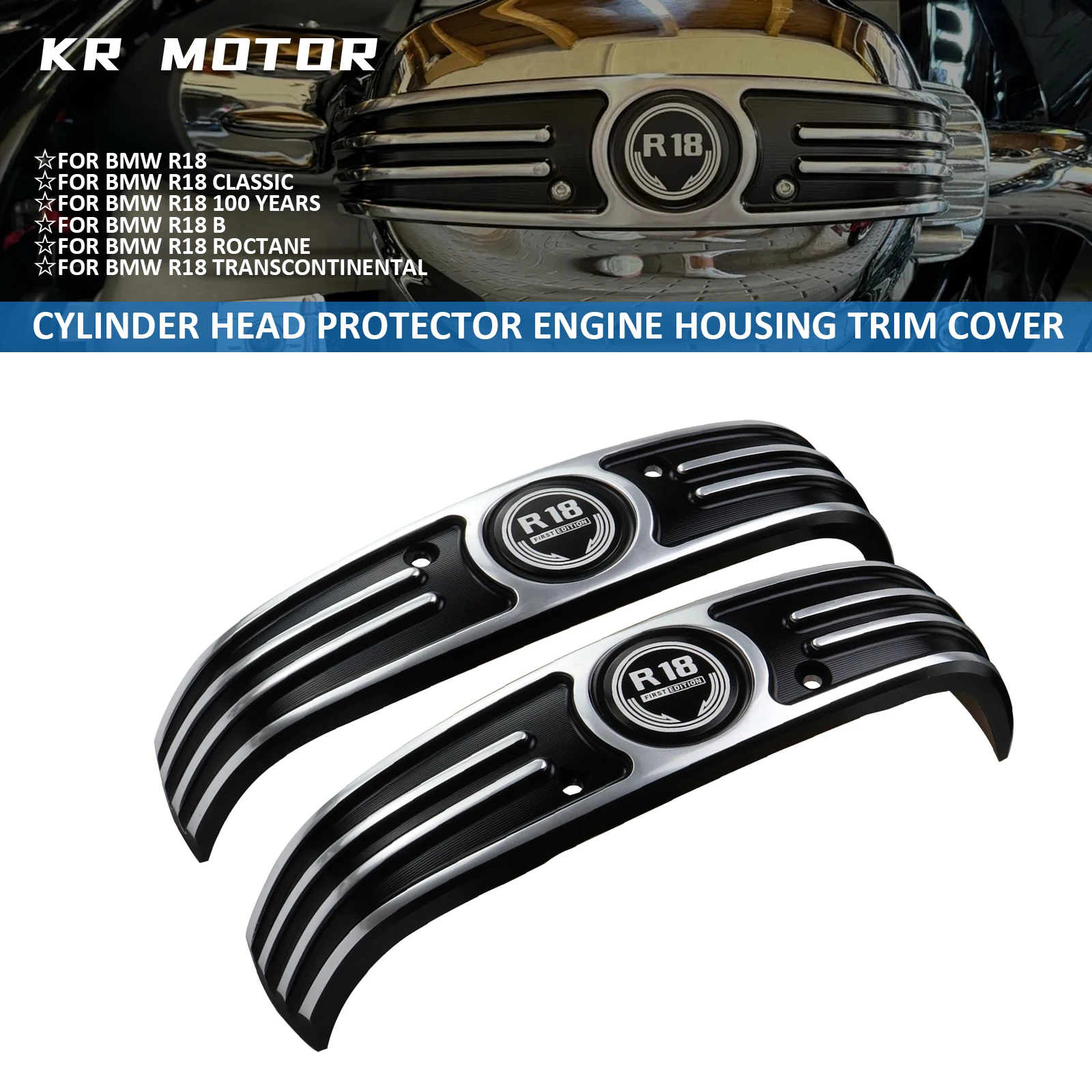 

Motorcycle For BMW R 18 Classic 100 Years R18B R18 B/Roctane/Transcontinental Cylinder Head Protector Engine Housing Trim Cover