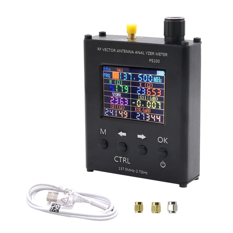 

N1201SA+ 137.5Mhz - 2.7Ghz UV RF Antenna Analyzer SWR Meter Tester With Aluminum Alloy Shell PS100