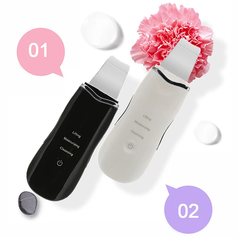 Ultrasound Face Skin Scrubber High-Frequency Vibration Facial Massager Face Lifting Blackhead Removal Skin Peeling Pores Cleaner