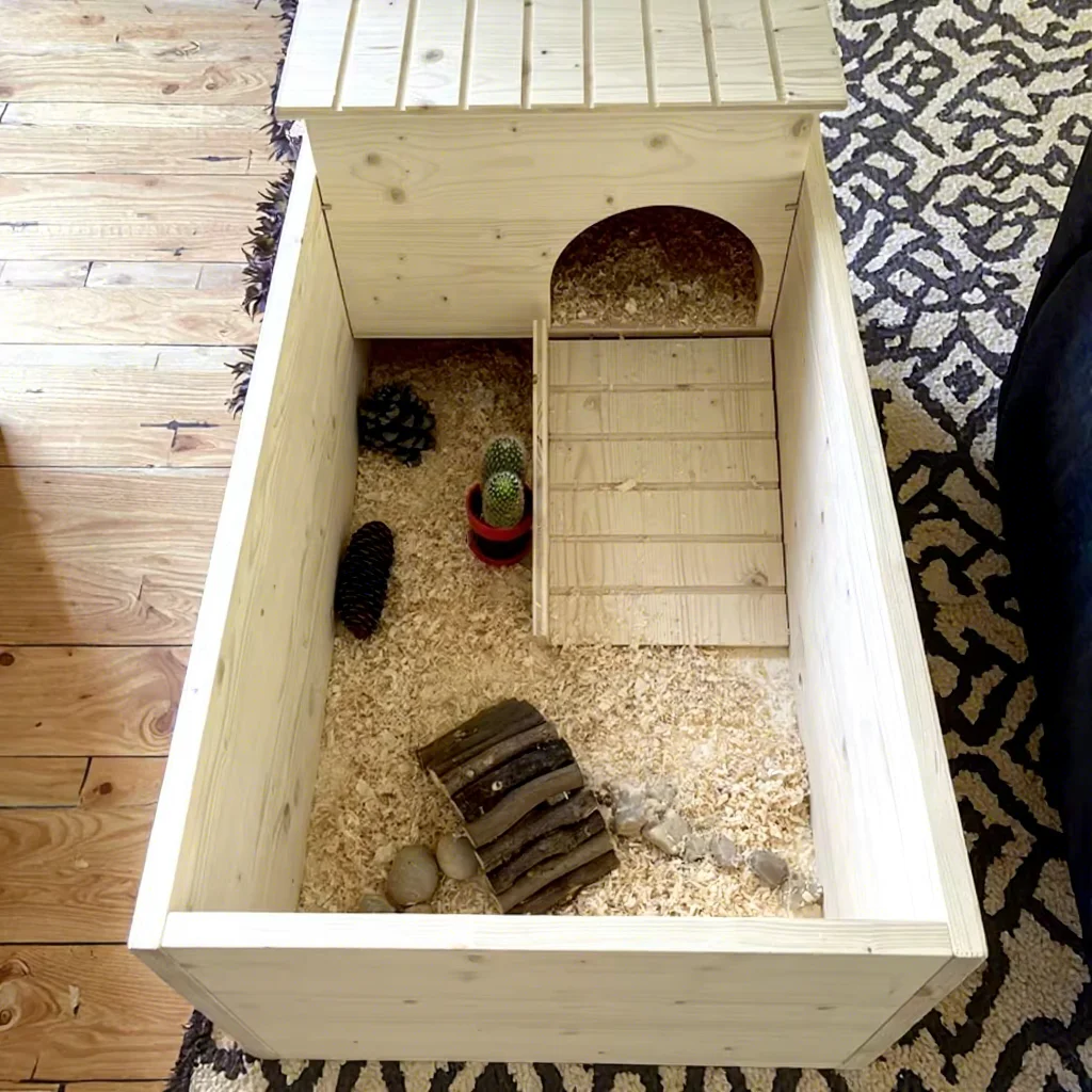 Customizable Eco-Friendly Pet House with Print Pattern for Reptiles  Modern Printed Wooden Tortoise Turtle Terrarium
