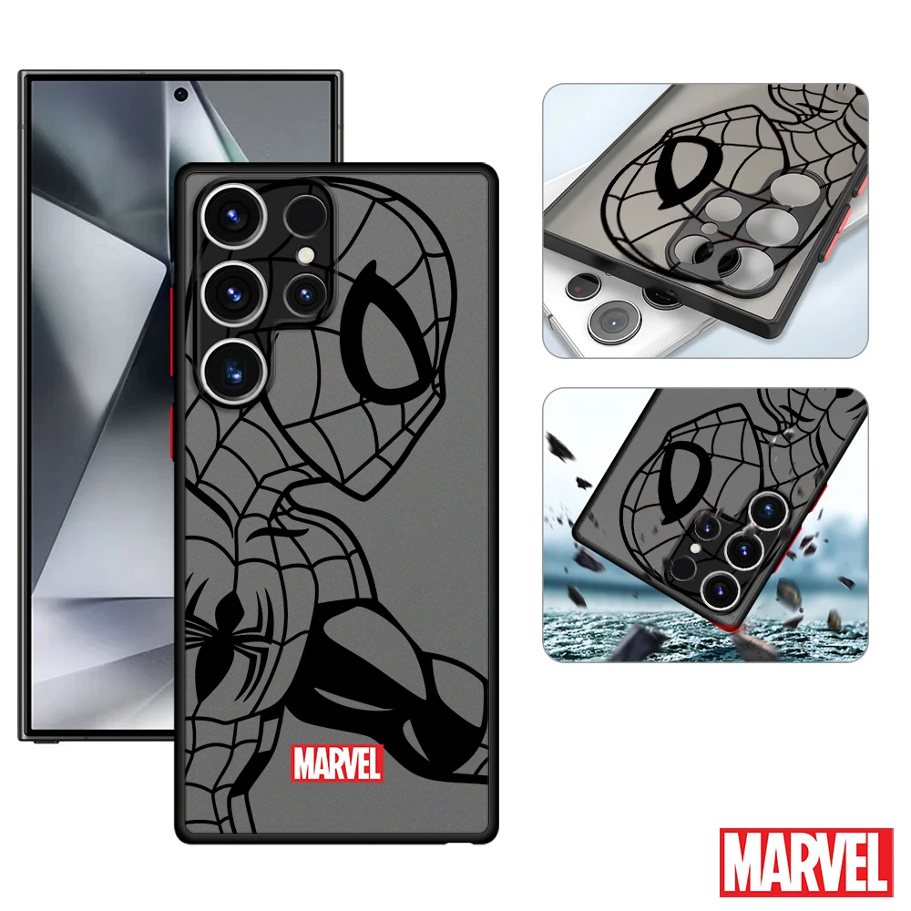 Marvel Spiderman Ironman Phone Case for Samsung Galaxy S23 Ultra S24 Ultra S22 Ultra S20 S21 FE 5G S10 Plus S9 Plus Matte Cover