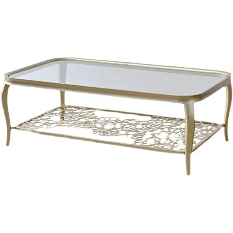 

Американский светлый роскошный журнальный столик из цельного дерева из нержавеющей стали цвета шампанского, золотого стекла, простой круглый угловой полый креативный