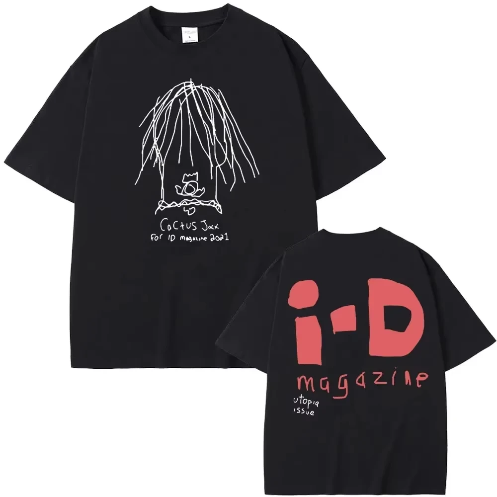 Summer Rapper Cactus Jack Tshirt UTOPIA Album Graphics T-shirts Men's Hip Hop Tees Male Casual Suitable for both men and women