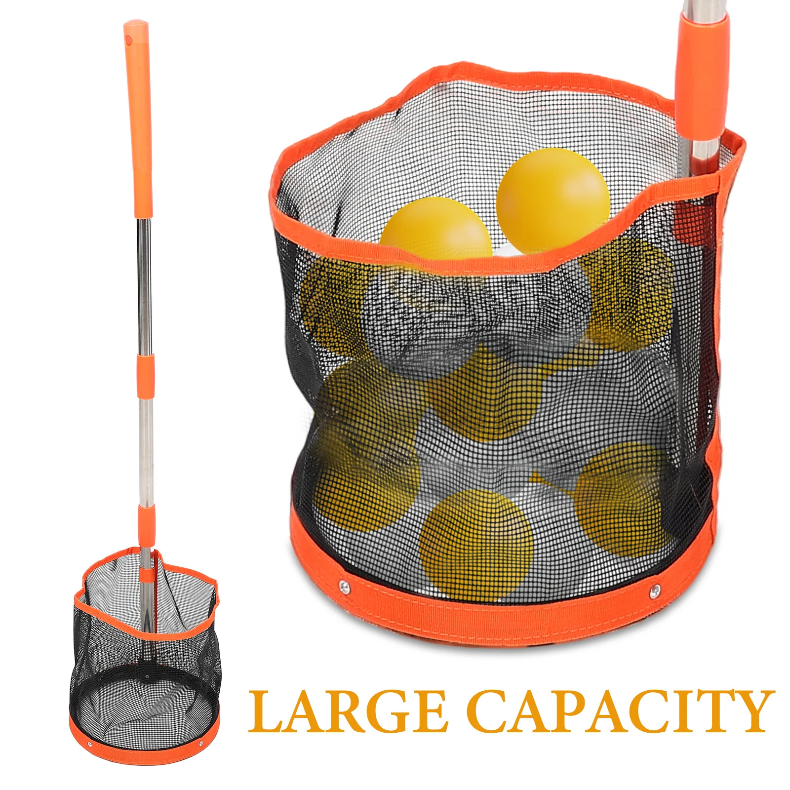 

Table Tennis Ball Picker Large Capacity Professional Gym Balls Collector Long Handle Lightweight Blue Pong Training Tool