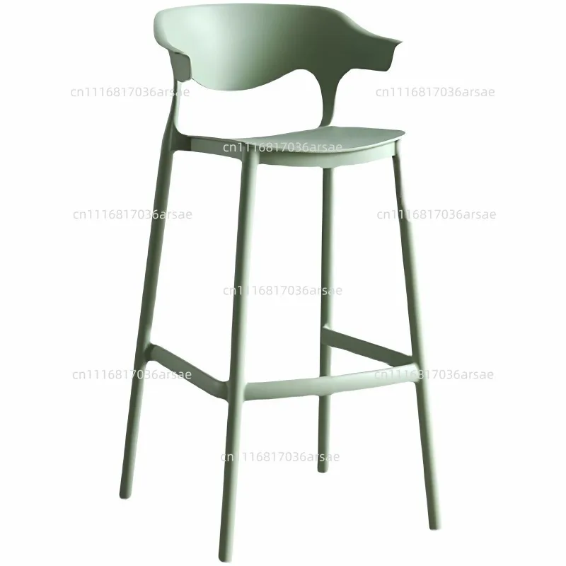Elegant Plastic Backrest Bar Stools Stackable Kitchen Counter Height Chairs