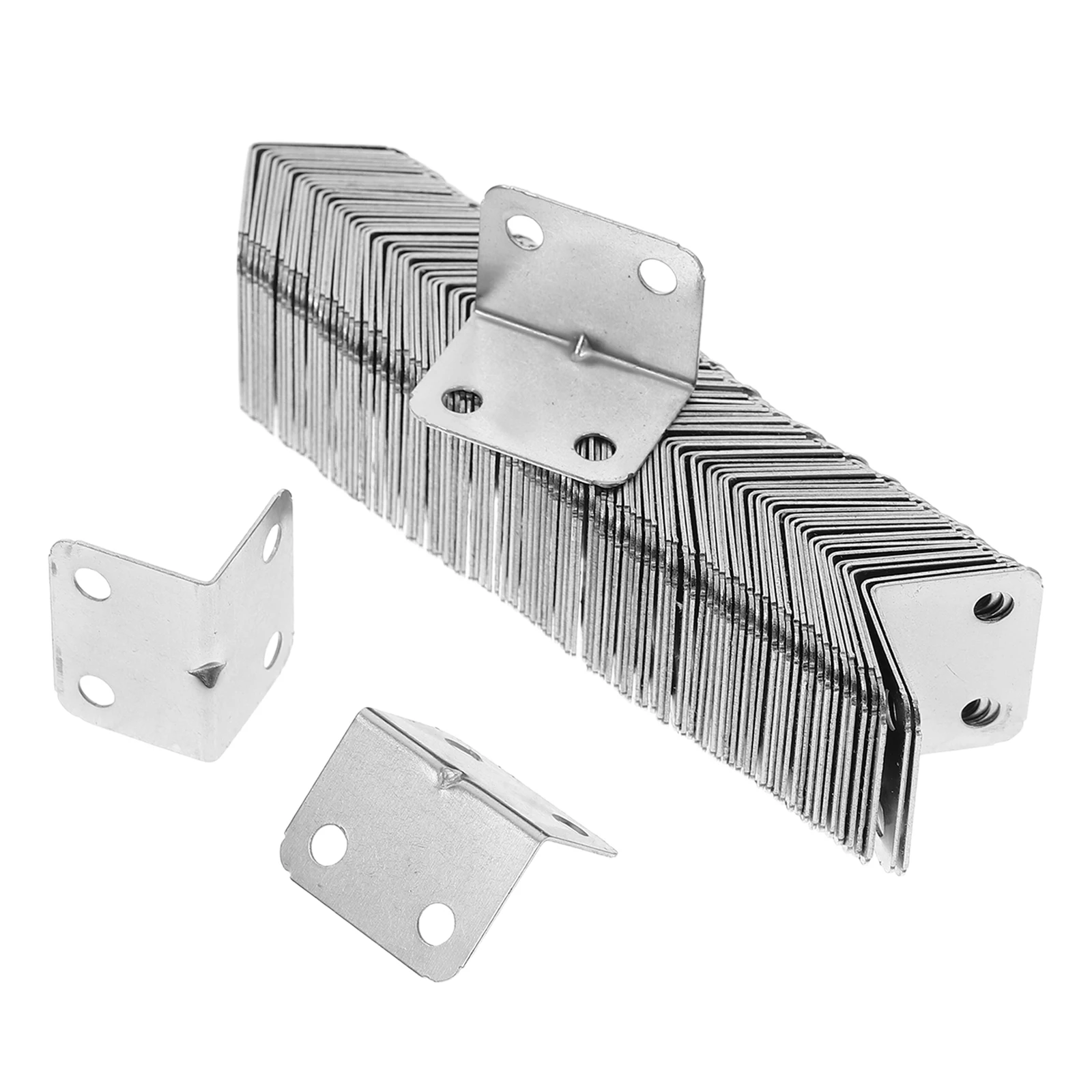 

100pcs Right Sturdy Metal Furniture Connector Furniture Joining Bracket Right Angle Brackets LShape Hardware
