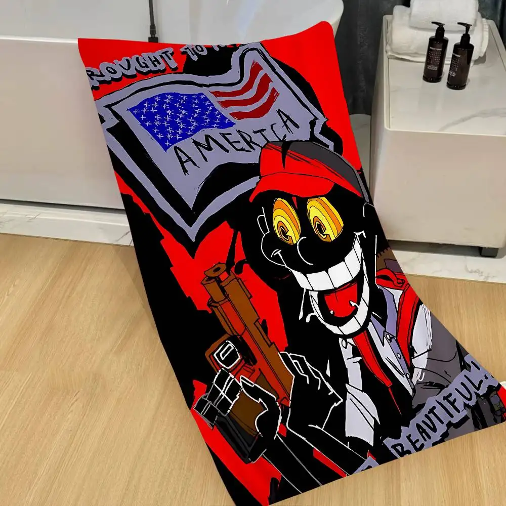 Rapper L-Lil D-Darkie Anime Beach Swimming Towel Soft Absorbent Washcloth Children's Gifts for Kids Travel Camping Gym