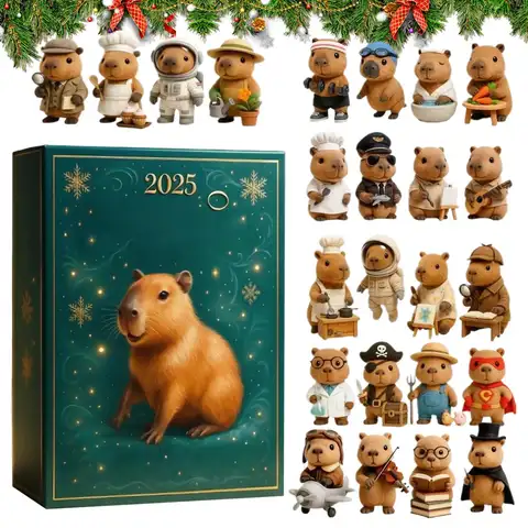 Christmas Advent Capybara 2D Acrylic Ornament 24 Days Countdown Calendar Christmas Tree Decoration Holiday Gift for Kids Adults