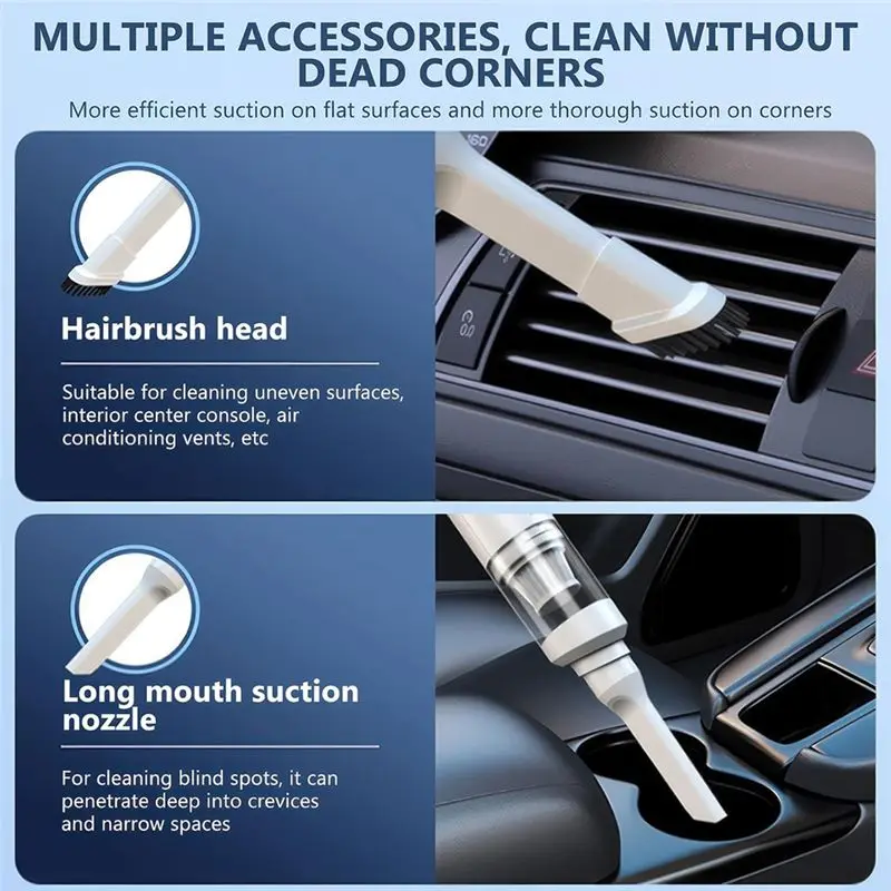 A20F-4 In 1 Handheld Vacuum Cleaner, 19000Pa Powerful Car, Cordless Rechargeable Pet Mini USB Small Car Cleaner For Pet Hair