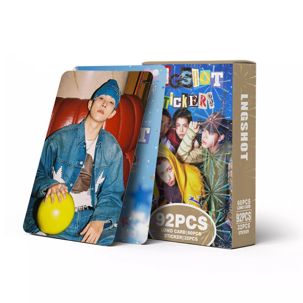 60+32PCS/SET NEW KPOP LNGSHOT,Hip-hop,Debut Album SHOT CALLERS,Moonwalkin',Ohyul,Ryul,Louis,Woojin,Photocard,Stickers,LOMO Cards view 5