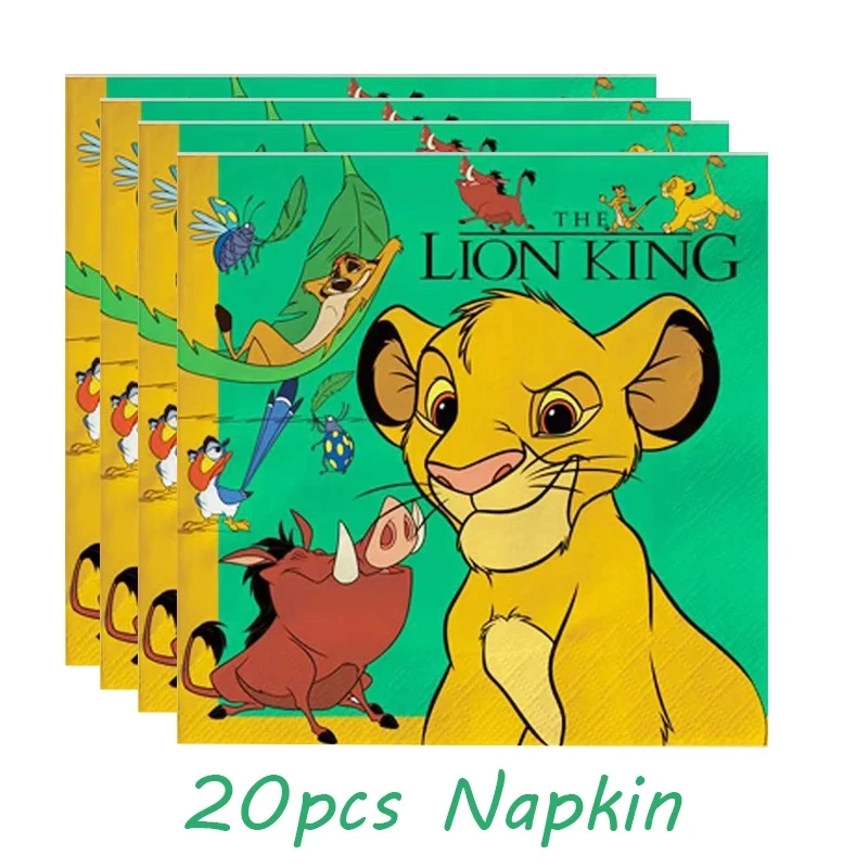 Lion King Simba Birthday Party Decorations Included Balloon Banner Tablecloth Paper Cups and Plates Napkins for Kid Baby Shower