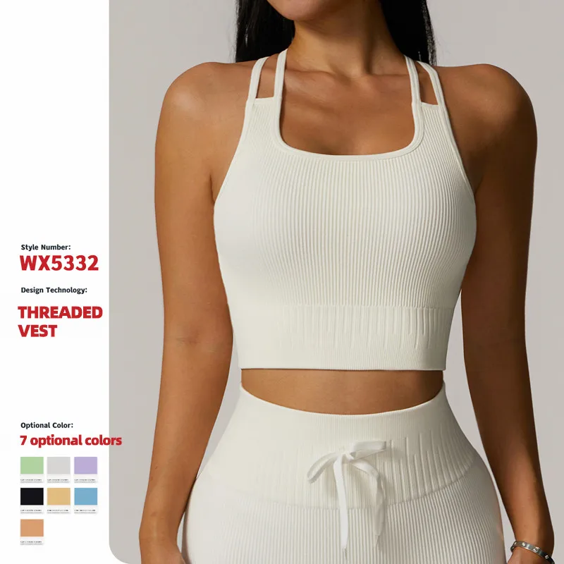 

Women Stretch Breathable Sports Bra Low-impact Crop Yoga Bra Gym Fitness Top Back Cross Underwear Female Running Sports Vest