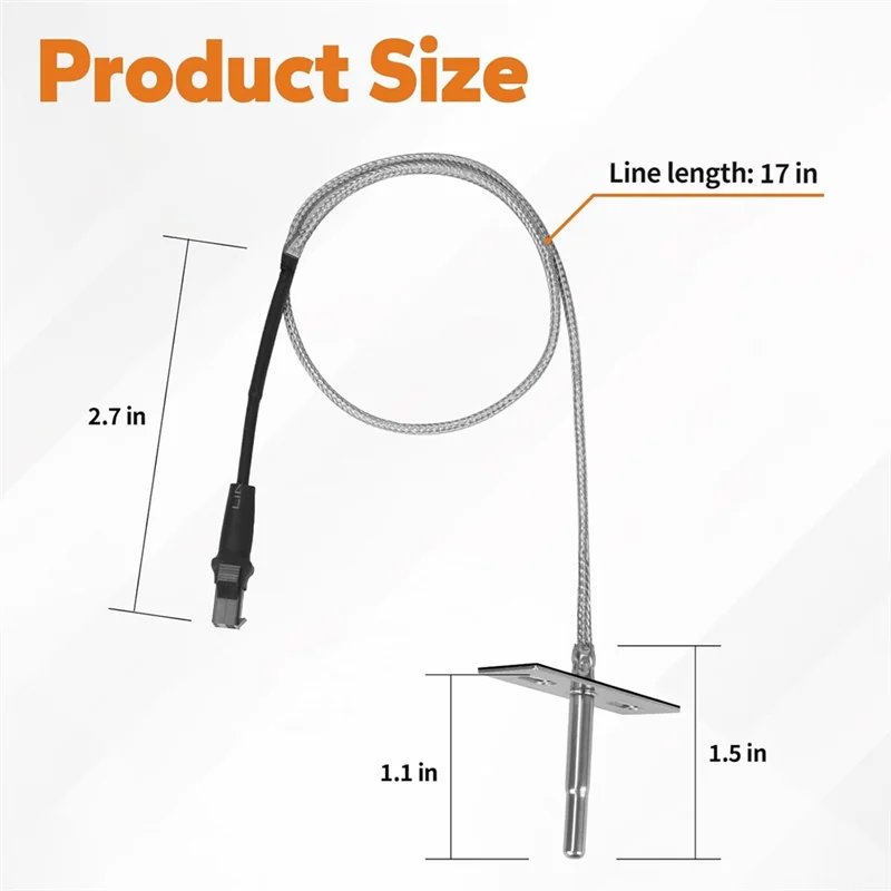 Reemplazo del sensor de sonda de temperatura ABRB-RTD para Pit-Boss serie 3/5/7, serie Pro II 4, serie Sportsman 7