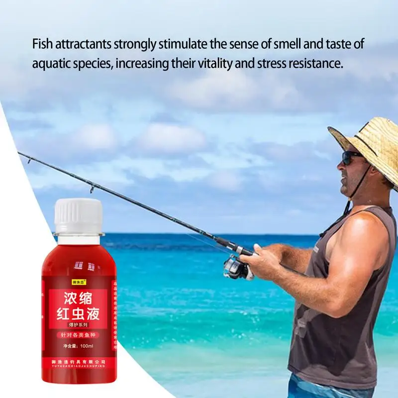 Red Ink Fishing Liquid Fishing Lures Red Ink Fishing High Concentration Fish Bait Additive 100ml Enhancer For Freshwater