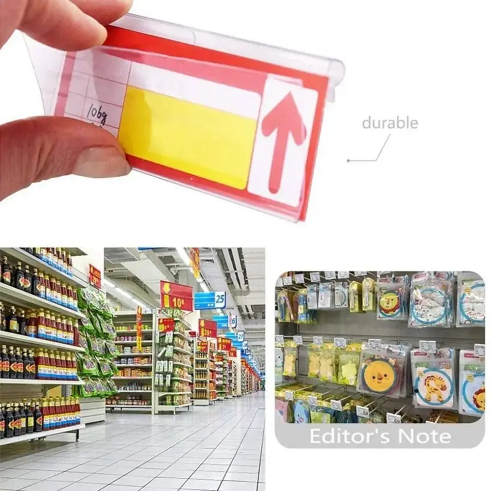 Transparent Price Label Holders Price Tag PVC Plastic Supermarket Label Display Convenient Easy To Insert Retail Shelf Card Slot