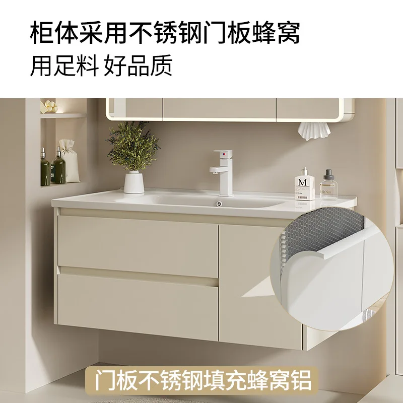 كريم الرياح، خزانة الحمام، خزانة حوض الحمام المدمجة، خزانة مرآة ذكية، حوض غسيل. #4