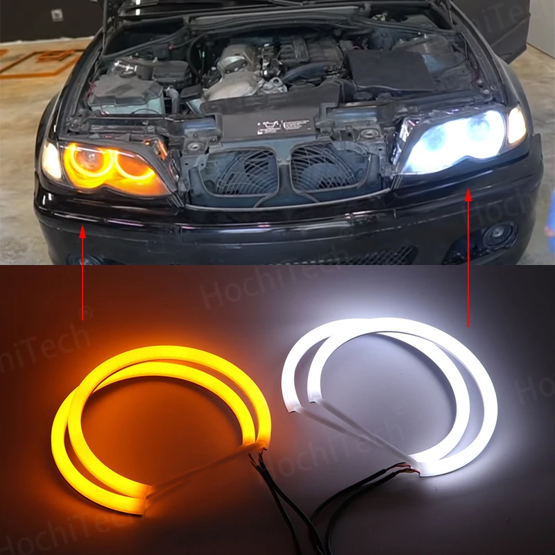 Do BMW serii 3 E46 Sedan Touring Wagon Coupe Compact 1998-2005 Stylizacja samochodu Mlecznobiałe światło SMD LED Angel Eyes Ring Kit