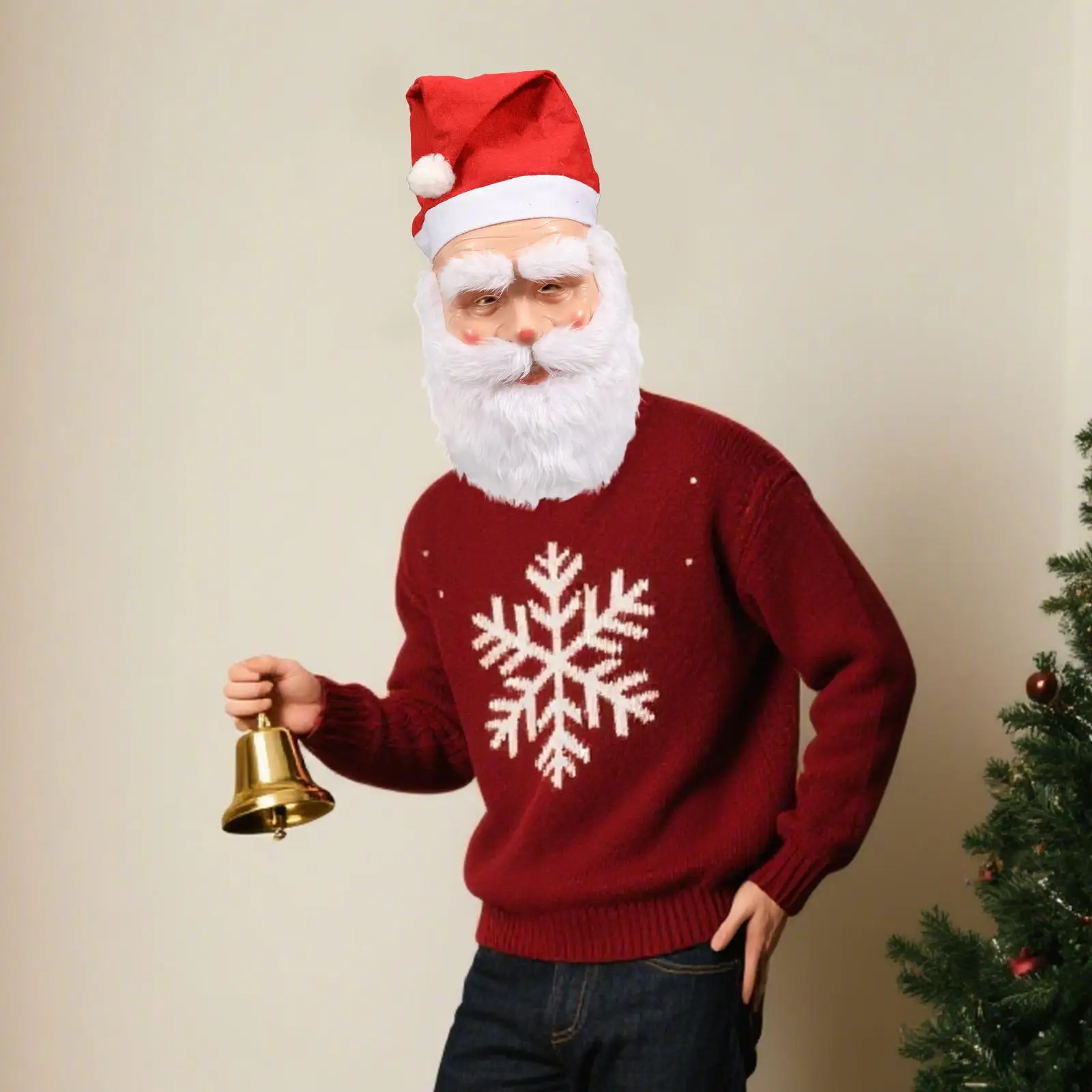 หน้ากากซานตาคลอส หน้ากากคอสเพลย์คริสต์มาสสำหรับการแสดงบนเวทีงานคาร์นิวัล