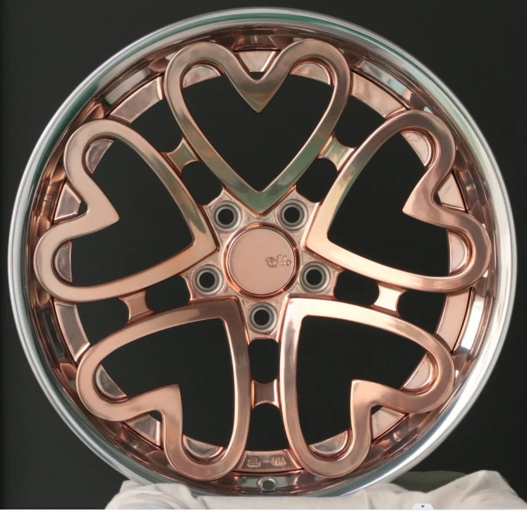 Two-tone Heart-shaped Wheel Rims, High-quality Custom Aluminum Alloy Material, Available in 18-24 Inches
