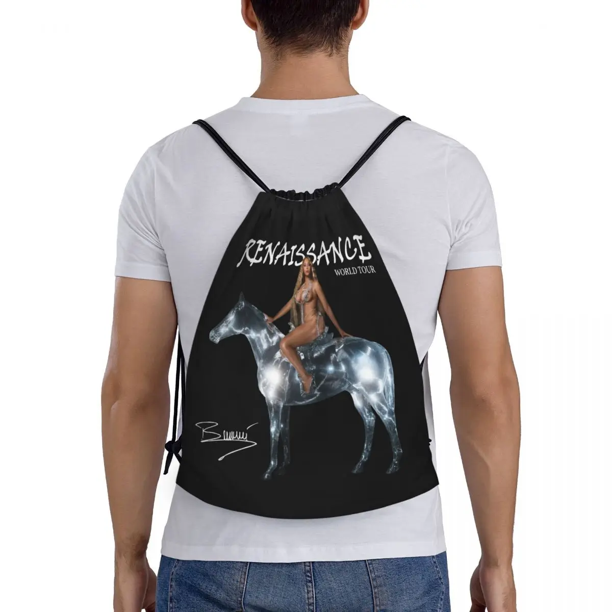 Beyonce Renaissance 2023 World Tour Music zaino con coulisse sport Gym Sackpack Music Merch Fans String Bags per il ciclismo