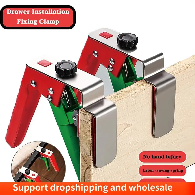 AA86 Drawer Front Mounting Clips 2 Pieces Drawer Fixing Clips For Secure Drawer Front Assembly Drawer Mounting Tool