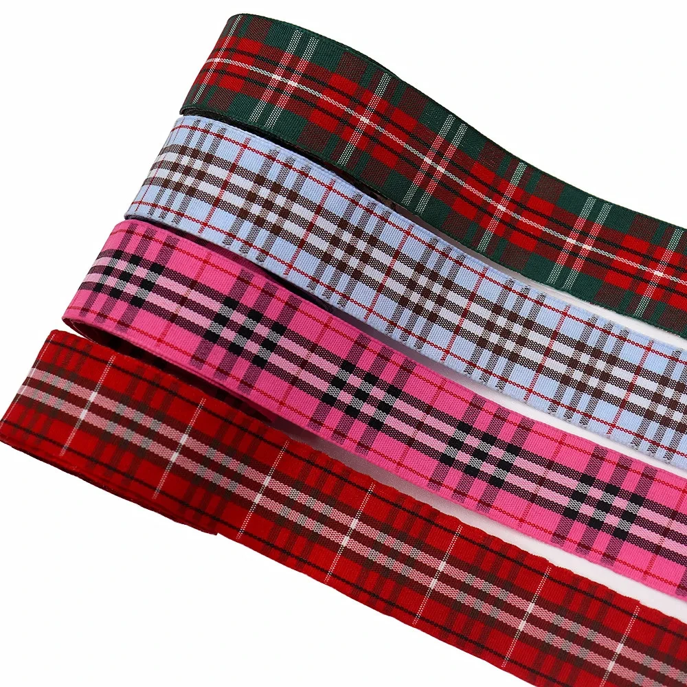 Gingham Ribbon Checkered Ribbon 1-Inch Wide Taffeta Plaid Ribbon 5 Yard Long 100% Polyester Woven Edge