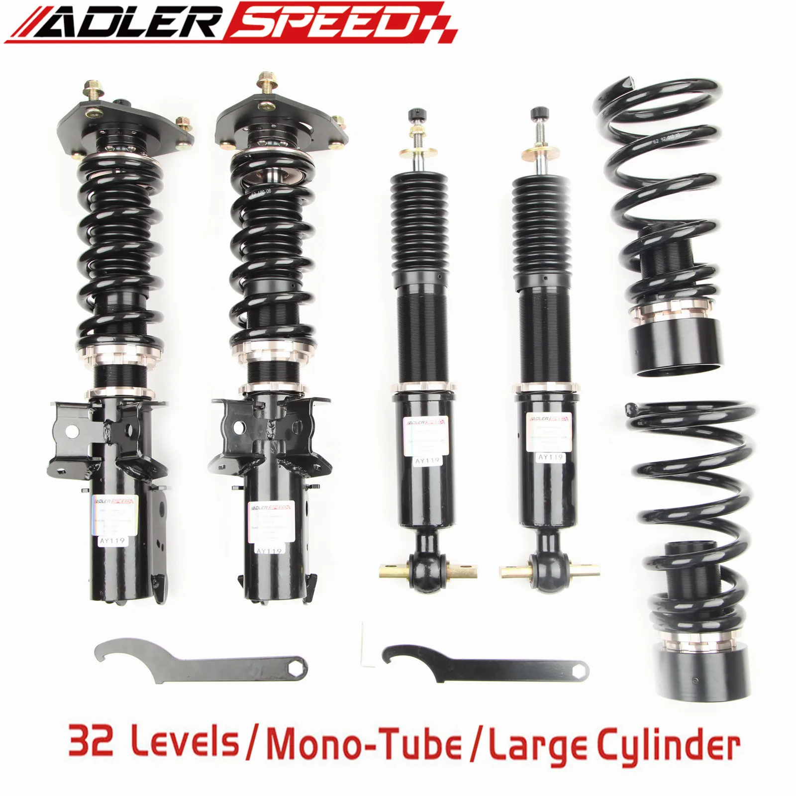 

ADLERSPEED 32 Levels Adjust Mono Tube Coilovers Suspension Kit For Ford Mustang 2015-2021