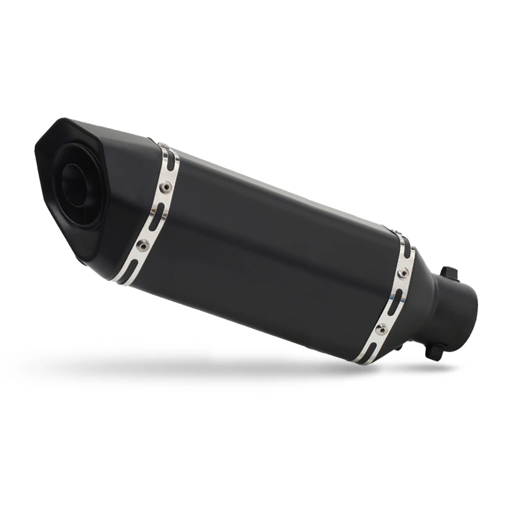 

SXLL Motorcycle Escape Racing Exhaust Universal 51mm Muffler 370mm All Black Tailpipe with DB Killer for Nmax Aerox Z250 Ninja65