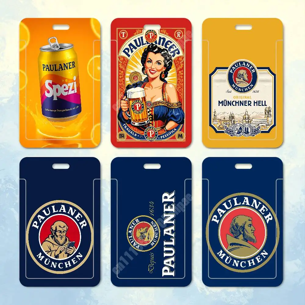 P-Paulaner Beer B-Brewery Munich Spezi Plastic Card Holder Student ID Card Clear Transparent Business Office Supplies