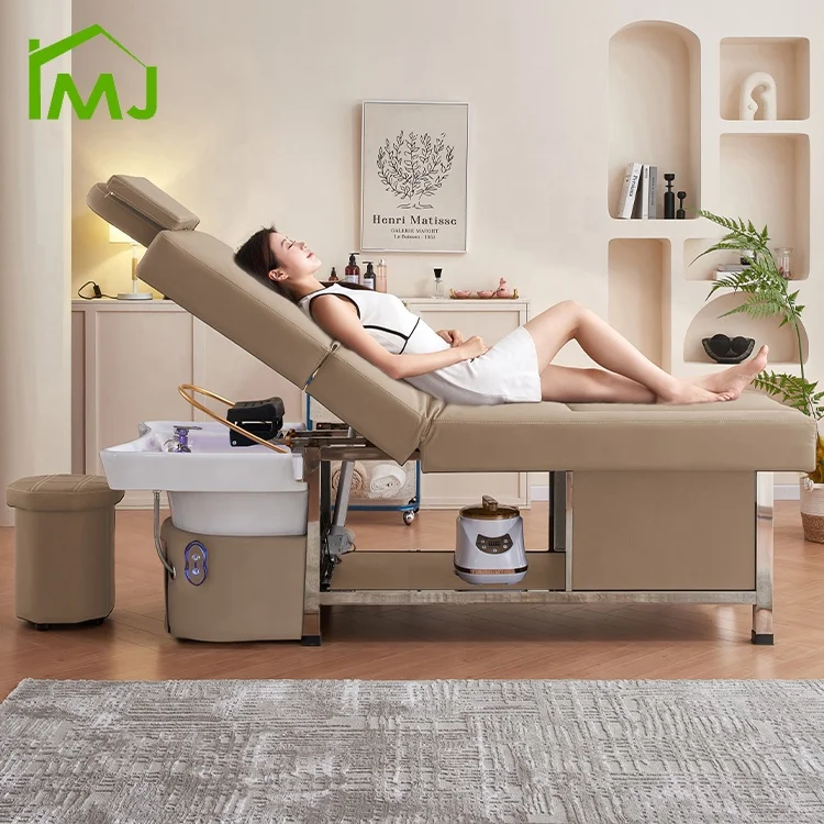 Beauty Salon Back Lift Hair Washing Massage Pedicure Chair Head Spa Shampoo Bed