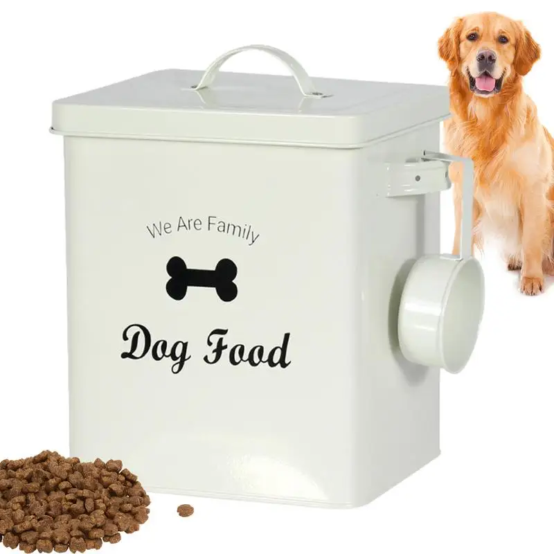 Pet Food Storage Bin Sealed Pet Storage Tank Metal Portable Dog Food Bucket for Pet Foods Tablets Laundry Detergent