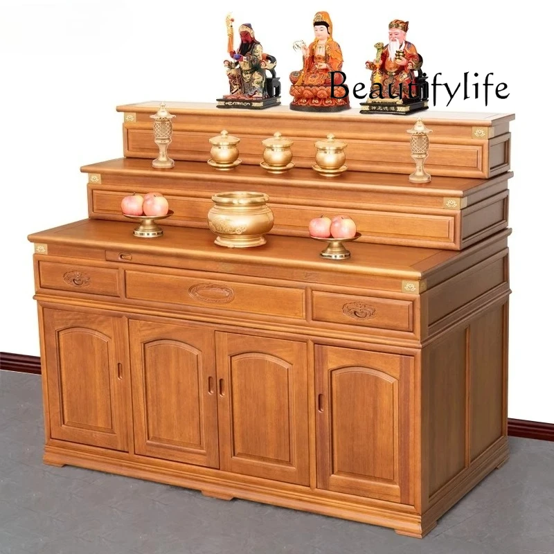 

SM Stepped Altar Cabinet Solid Wood Household Buddha Offering Platform Middle Hall Table