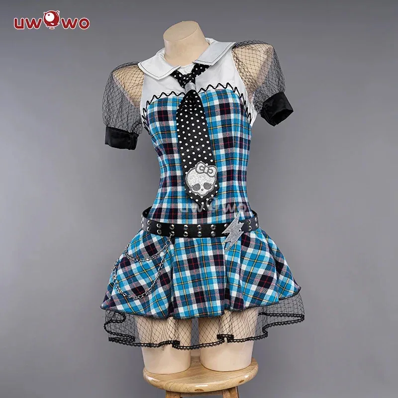 UWOWO Monster High Cosplay Frankie Stein 1 Cosplay Costume Suit Female Cosplay Dress Halloween Costumes Outfit