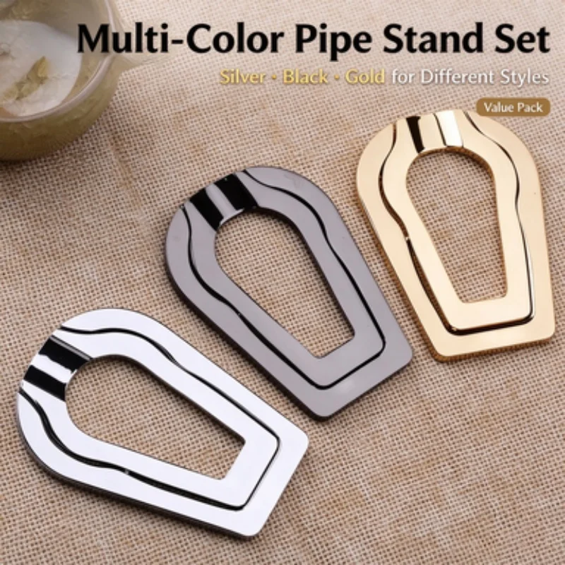 Foldable Stainless Steel Tobacco Pipe Stand Holder Portable Tobacco Smoking Pipe Display Rack Smoking Accessories Gift