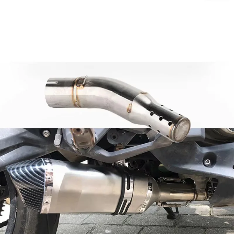 For CFmoto NK400 NK650 NK 400 650 Escape Motorcycle Exhaust 51MM Middie Link Pipe Slip-On With Carbon / Blue Muffler Tips - Image 4