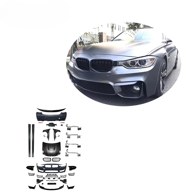 f30 M3 style for 2013-2018 3 series F30 M3 PP bumper body kits side skirts exhaust pipe and hood fender F30 accessories