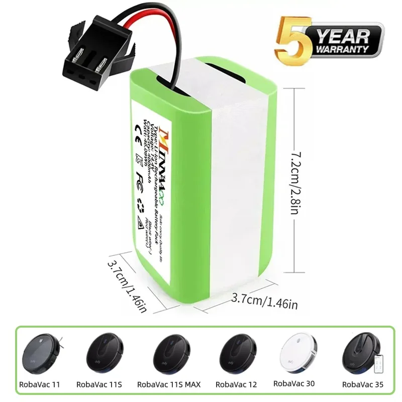 

3500mAh 14.4V Battery for Conga Excellence 990 1090 Ecovacs Deebot N79S N79 Eufy Robovac 11S 12 15C Replacement Lithium Battery