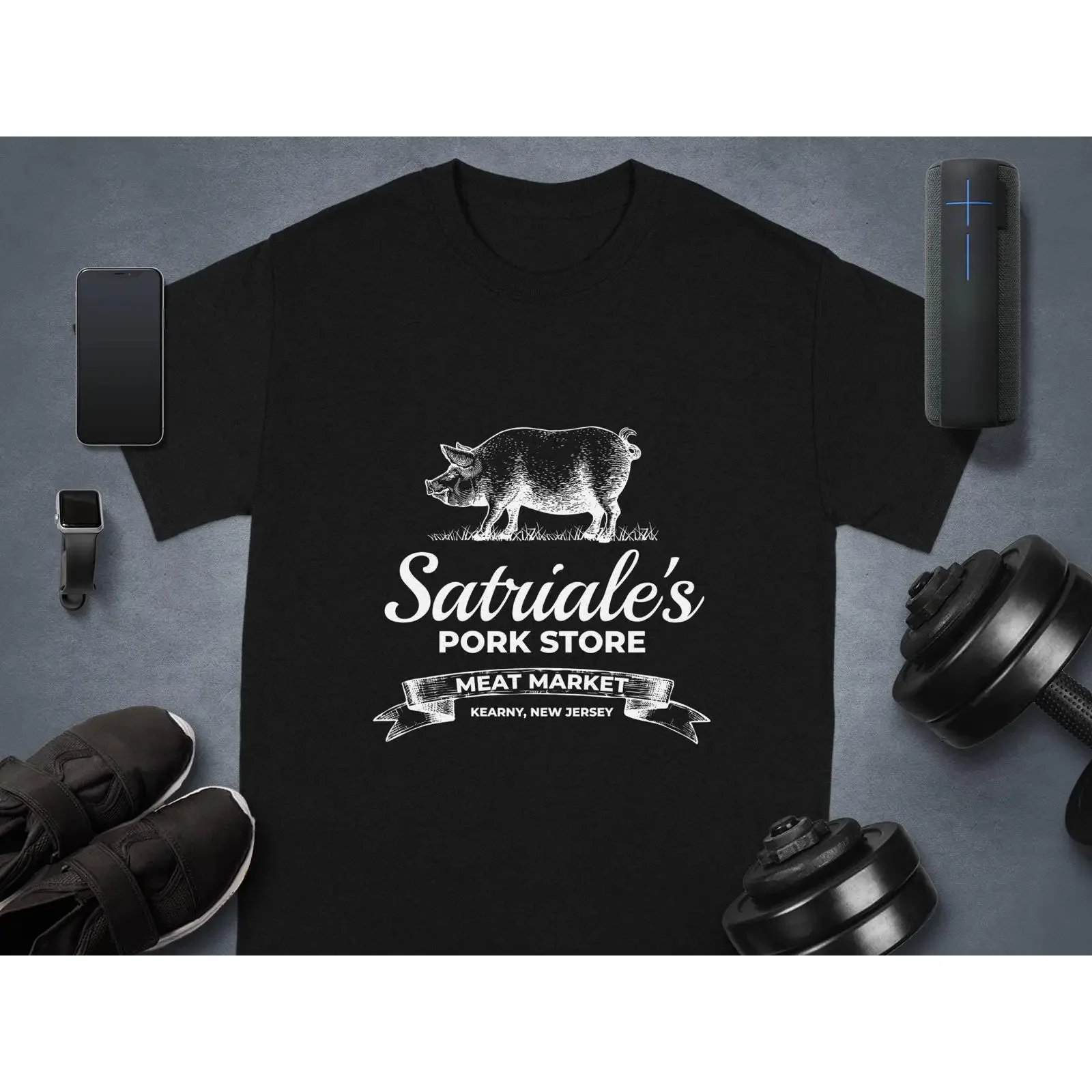 Satriale's Pork Store Meat Market New Jersey Vintage Pig T Shirt Sopranos TV Show Fan for Lovers vintage Washed Breathable