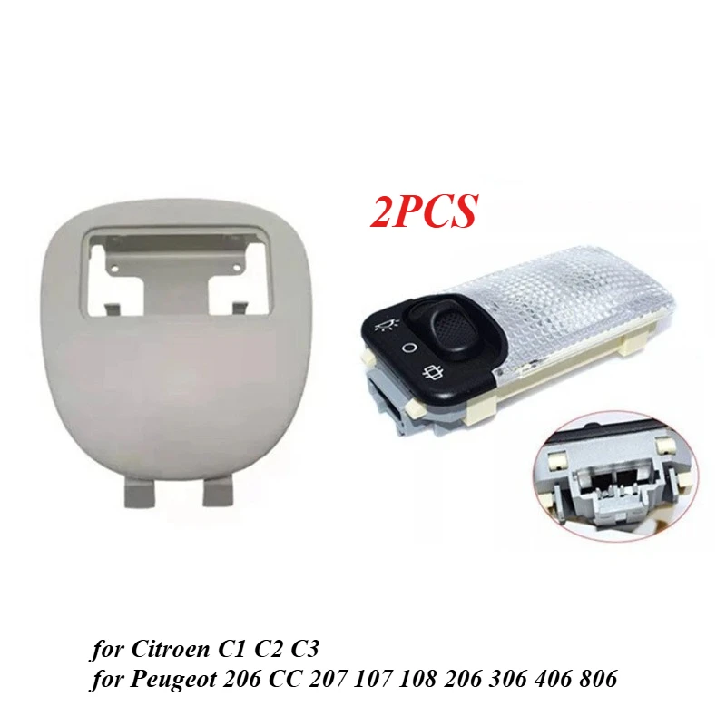 Luz de Teto Interna para Carro, Luz de Leitura para Citroen C1 C2 C3 e Peugeot 206 CC 207 107 108 206 306 406 806 6362P3