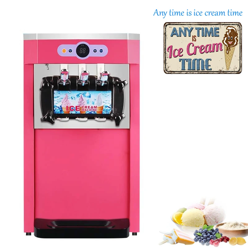 

Soft Ice Cream Machine Vertical Three Color Ice Cream Intelligent Very Suitable For Restaurants And Cafes