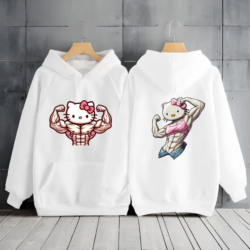 Muscle HelloKittys Kuromies Melodies Hoodie Y2k Clothes Woman Clothing Long Sleeve Hoodie Women\'s Sweatshirts Women\'s Hoodie