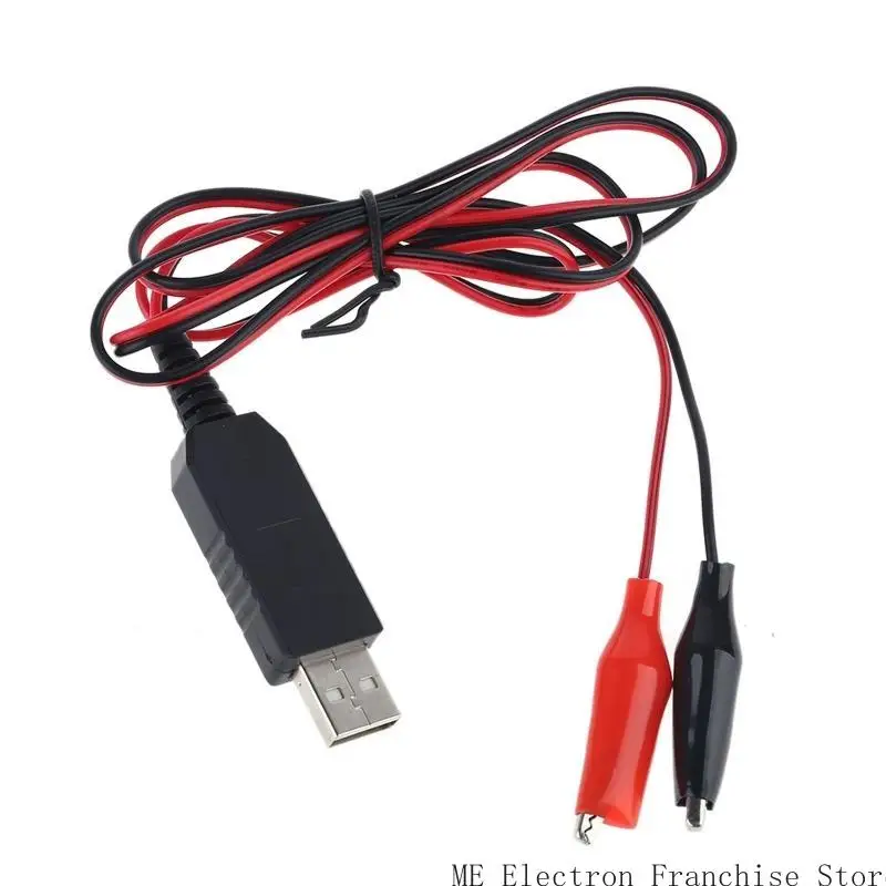 T5EA Tipo C USB a 1.5V 3V 4.5V Cable alimentación 6V AAA C D Tamaño batería Eliminador para juguetes LED Walkie
