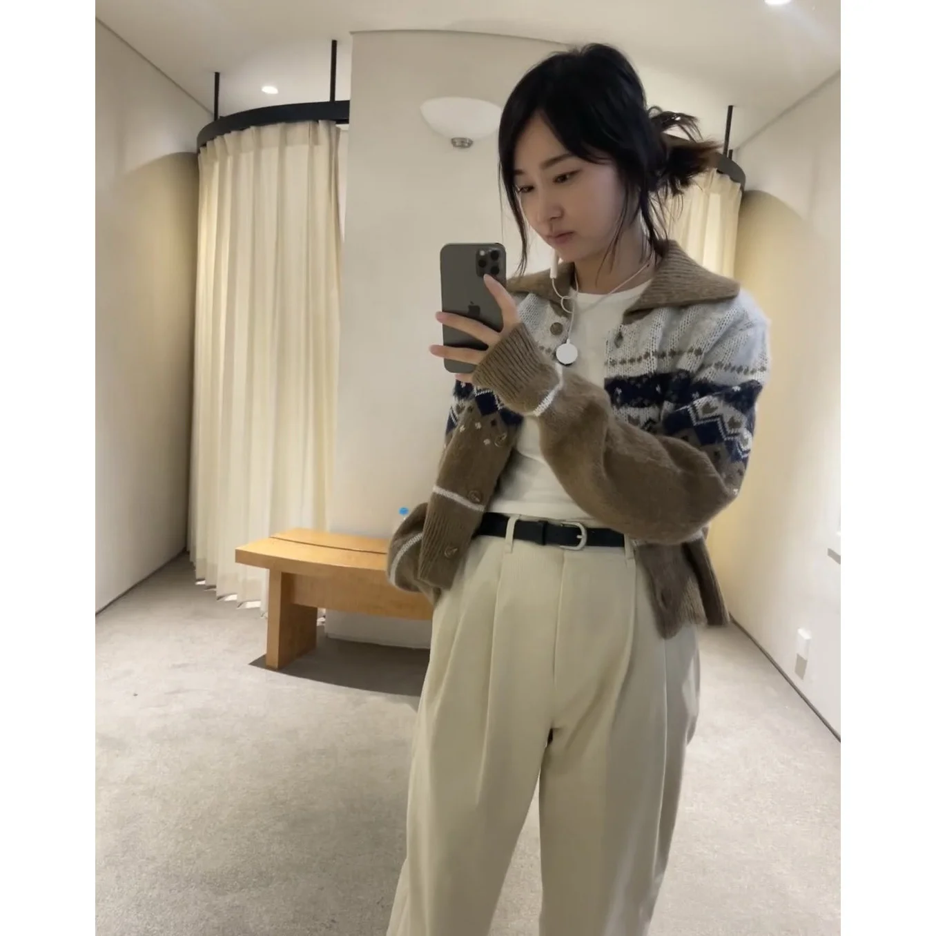 

Sle Wool Knitted Sweater Collared Color Blo Commute Friendly ort Sve Women's Faion Korean Sle QPP Brand