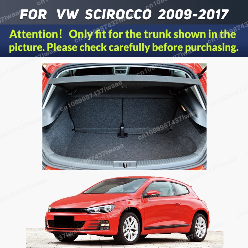 Full Coverage Trunk Mat For VOLKSWAGEN VW Scirocco 2009-2017 16 15 14 13 12 11 10 Car Cover Pad Interior Protector Accessories