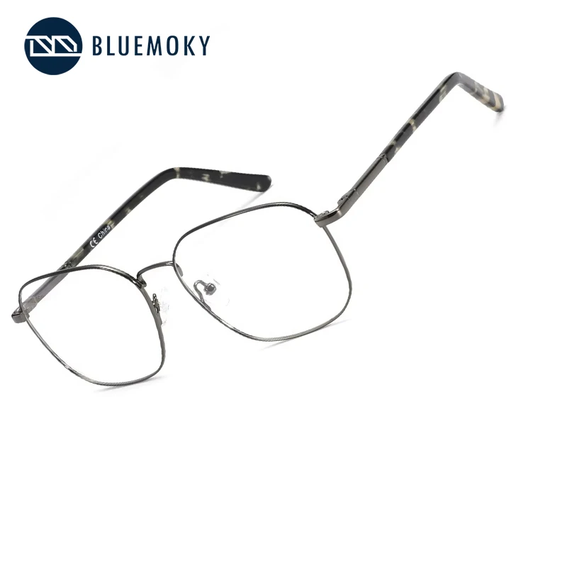 

BLUEMOKY дизайнерская оптическая оправа для мужчин, деловые квадратные очки из сплава большого размера в полной оправе, очки без рецепта