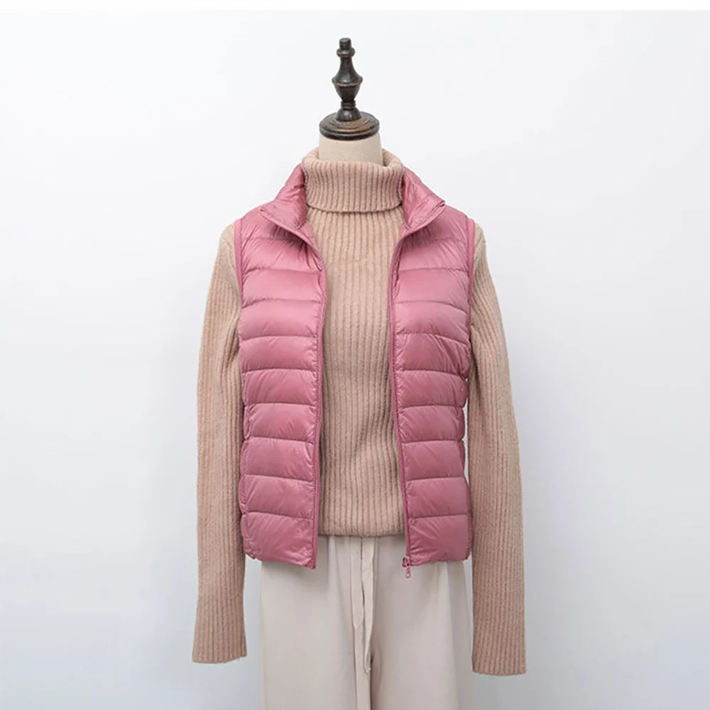 2026 White Duck Down Jacket Women Vest Autumn Winter Sleeveless Waistcoat Warm Lightweight Puffer Jacket Female Tops Outwear